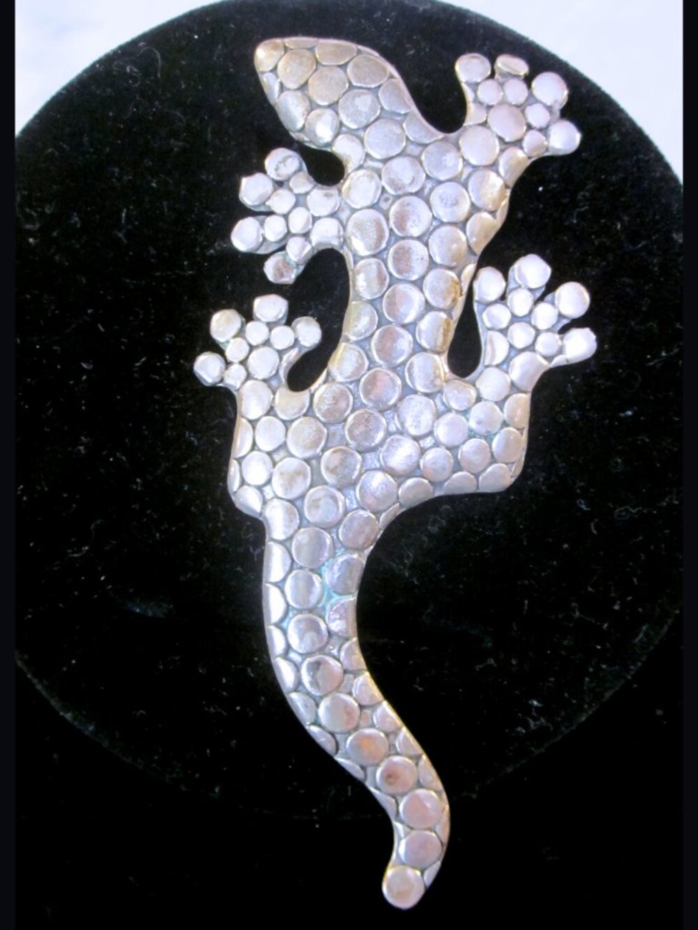 Signed BA SUARTI Rare Huge 4" Beautiful Sterling Silver LIZARD Brooch Pin